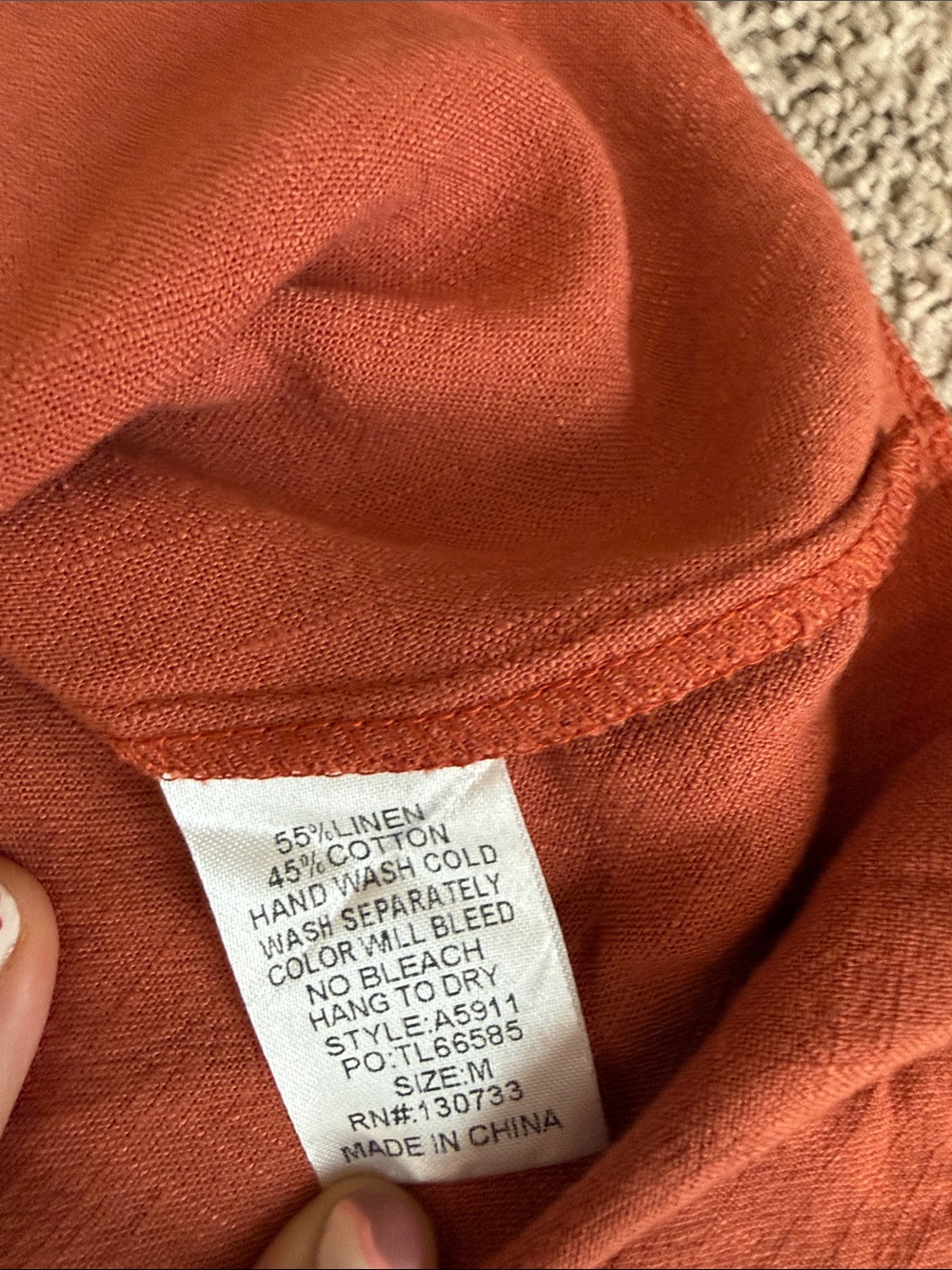 Umgee Terracotta Button-Front Peplum Shirt - Picture 9 of 13